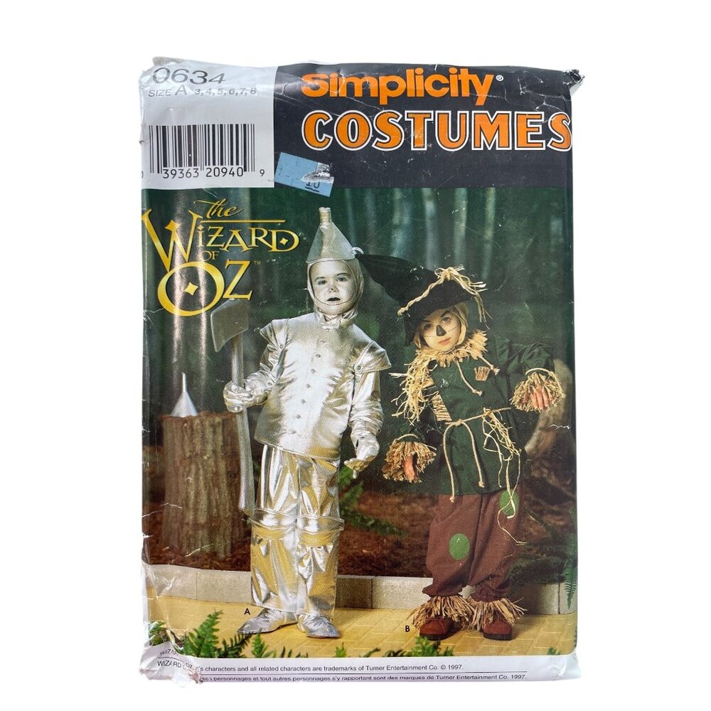Vintage Simplicity 0634 Costume Pattern Sizes 3-8 The Wizard Of Oz Sewing UNCUT